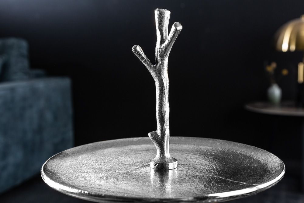 Design Etagere ABSTRACT 50cm silber mit drei Etagen