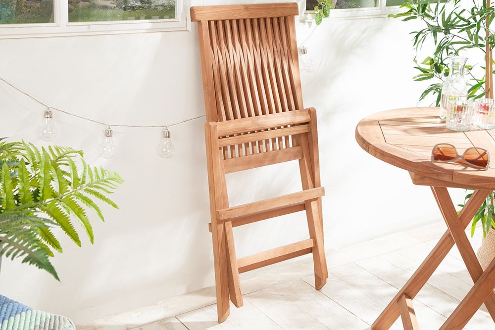 Massiver Gartenstuhl EMPIRE TEAK Teakholz klappbar Hochlehner wetterfest