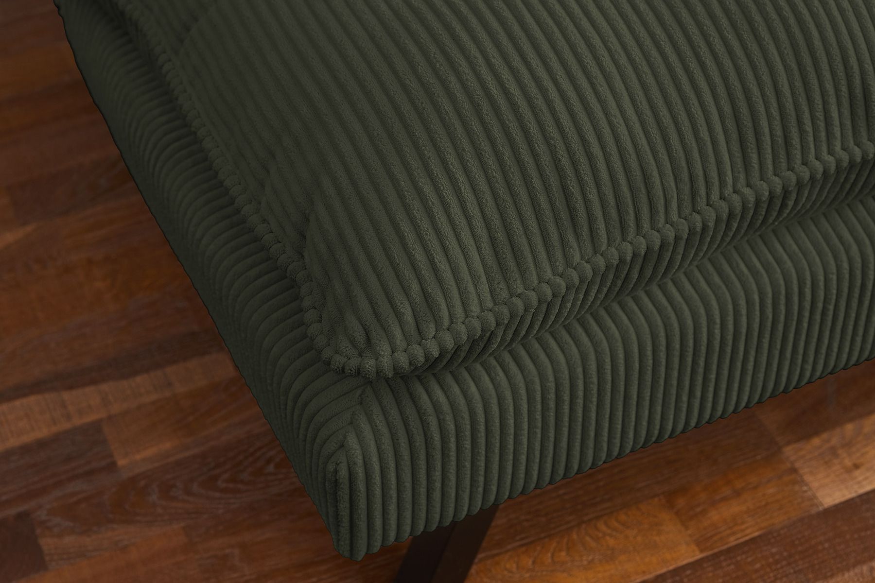 Modernes Schlafsofa COCOONING 190cm grün Cord 3-Sitzer Couch