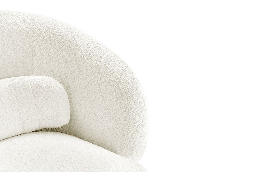 Drehbarer Design Sessel BOSSA NOVA beige Bouclé