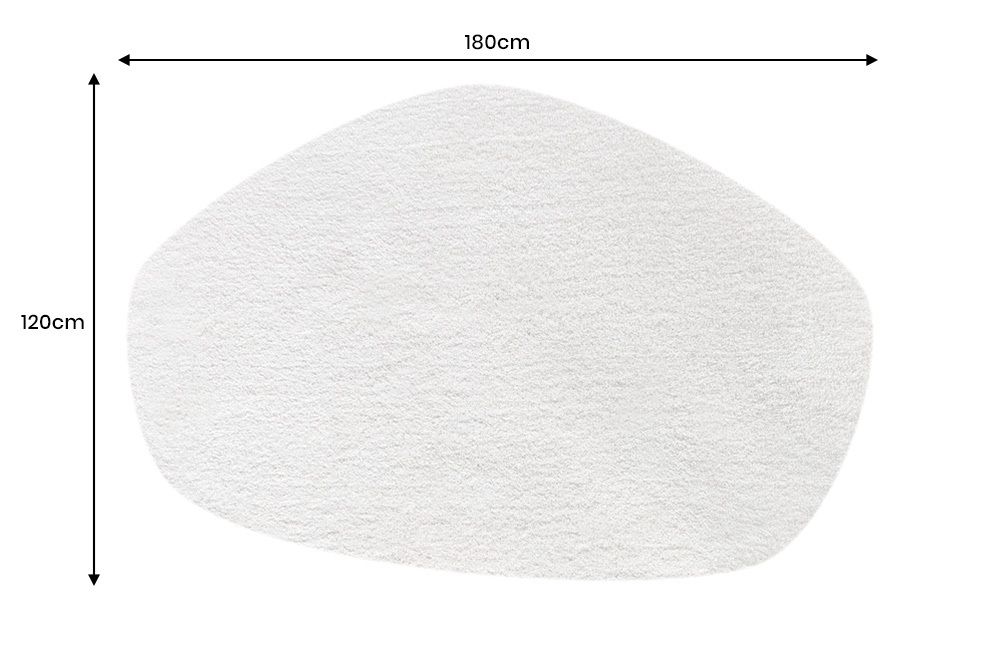 Design Teppich ORGANIC 180x120cm creme Hochflor Indoor-Teppich organische Form