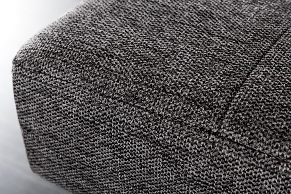 Design Sitzbank BOUTIQUE 100cm grau Strukturstoff Metallbeine schwarz