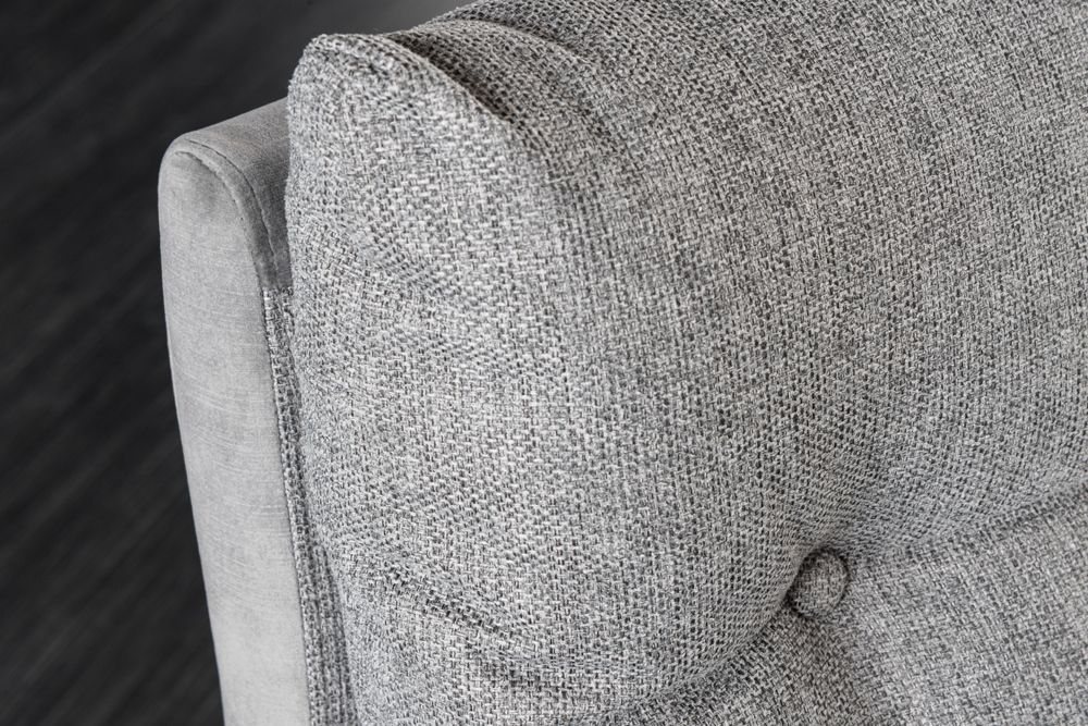Moderne Sitzbank BIG GEORGE 160cm grau Samt Strukturstoff Taschenfederkern Metall