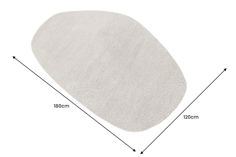 Design Teppich ORGANIC 180x120cm taupe Hochflor Indoor-Teppich organische Form