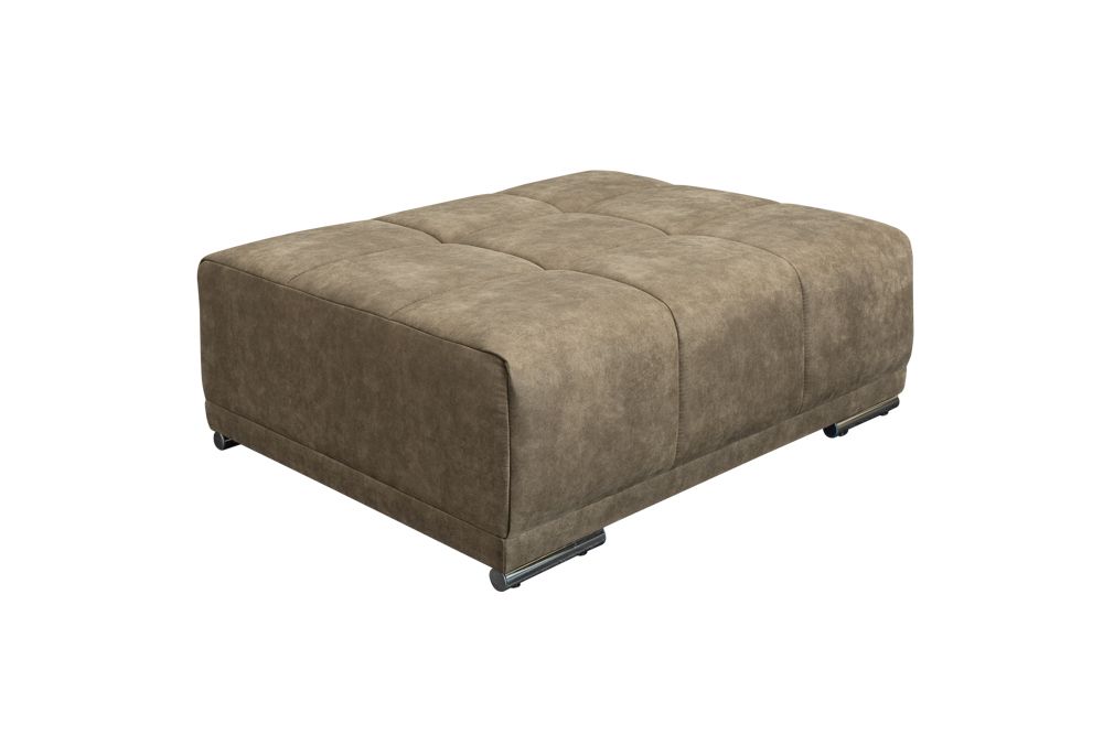 Extravaganter Hocker ELEGANCIA 110cm taupe mit Ziersteppung