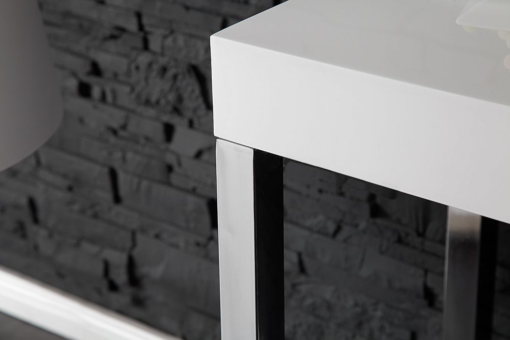 Design Konsole WHITE DESK 120cm weiß Hochglanz Bürotisch
