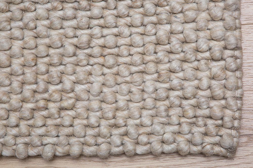 Handgearbeiteter Teppich WOOL 240x160cm beige aus Wolle
