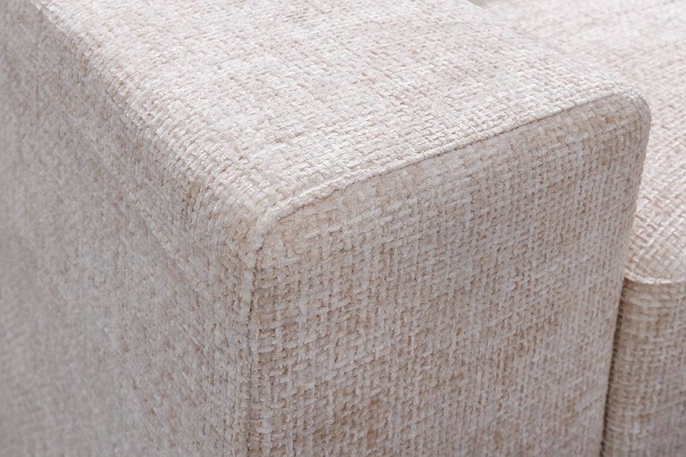 Großes Sofa LOFT 210cm champagner beige Chenille 3-Sitzer Couch Taschenfederkern