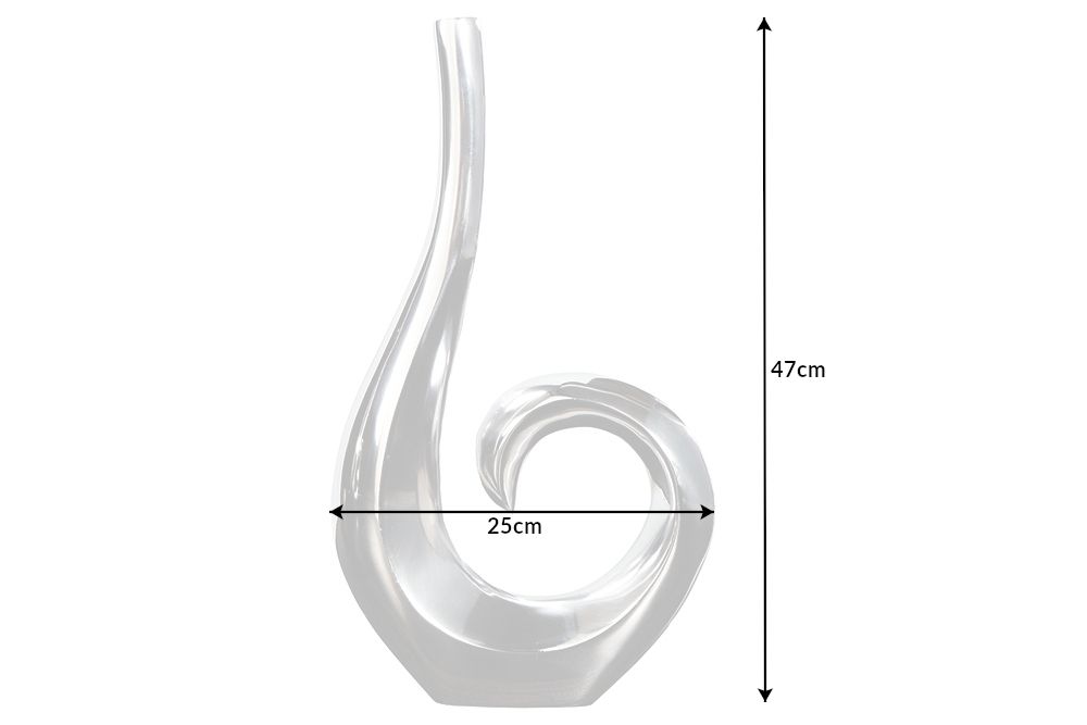 Moderne Vase WAVE 47cm silber Aluminium poliert Dekoration
