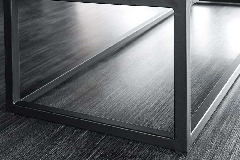 Design Sitzbank PETIT BEAUTÉ 110cm antik braun Microfaser schwarzes Metallgestell