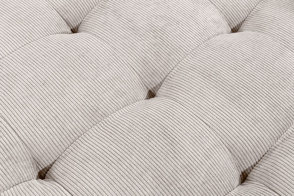 Modernes Ecksofa STOCKHOLM 220cm hellgrau Cordstoff Federkern 3-Sitzer-Sofa