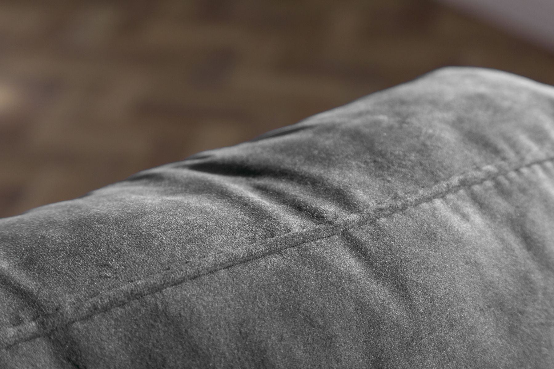 Design 3-Sitzer Sofa COZY VELVET 220cm grau Samt Federkern Lounge