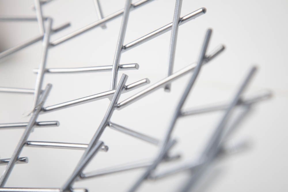 Design Schale STRUCTURE 45cm silber pulverbeschichtetes Metall