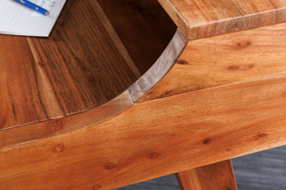 Massiver Sekretär MONSOON 100cm natur Akazienholz Schreibtisch
