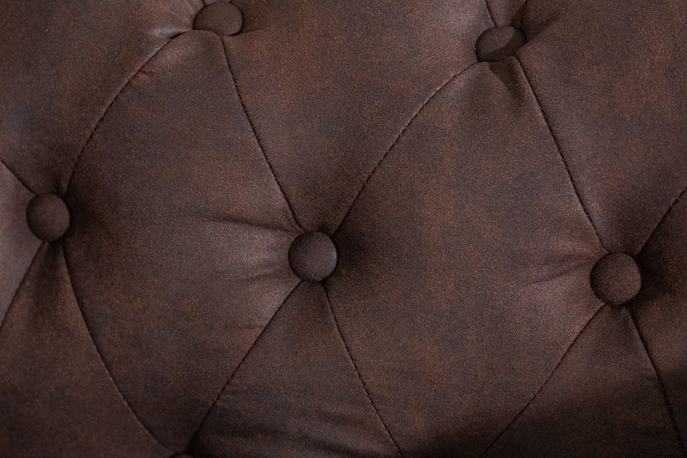 Chesterfield Sessel 110cm vintage braun mit Knopfheftung und Federkern
