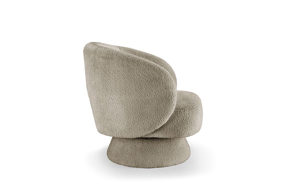 Drehbarer Design Sessel BOSSA NOVA taupe Bouclé