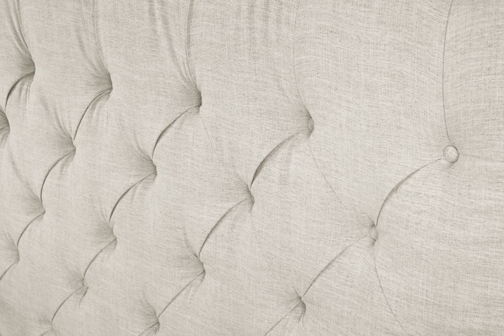 Design Boxbett PARIS 180x200cm beige Leinen Chesterfield Doppelbett