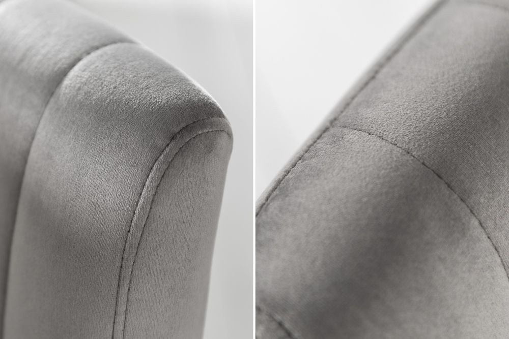 Drehbarer Barhocker PORTLAND grau Samt Barstuhl mit Lehne höhenverstellbar