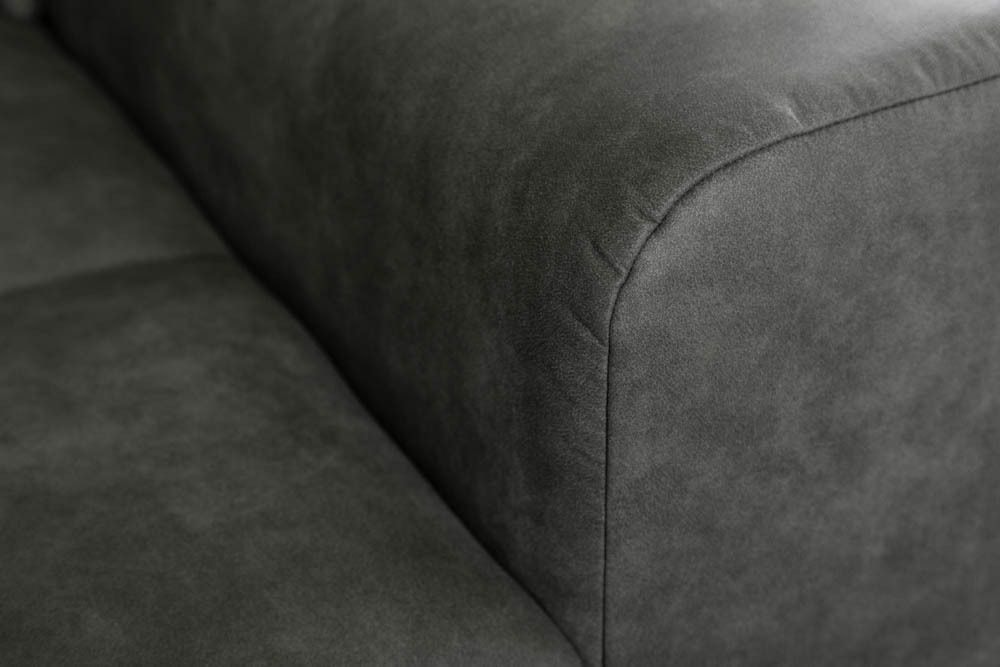 Big Sofa ELEGANCIA 285cm grau Microfaser XXL Couch inkl. Kissen Federkern