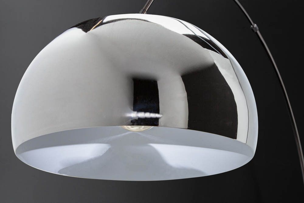 Ausziehbare Bogenlampe LOUNGE DEAL 170-210cm chrom Marmorfuß Stehlampe