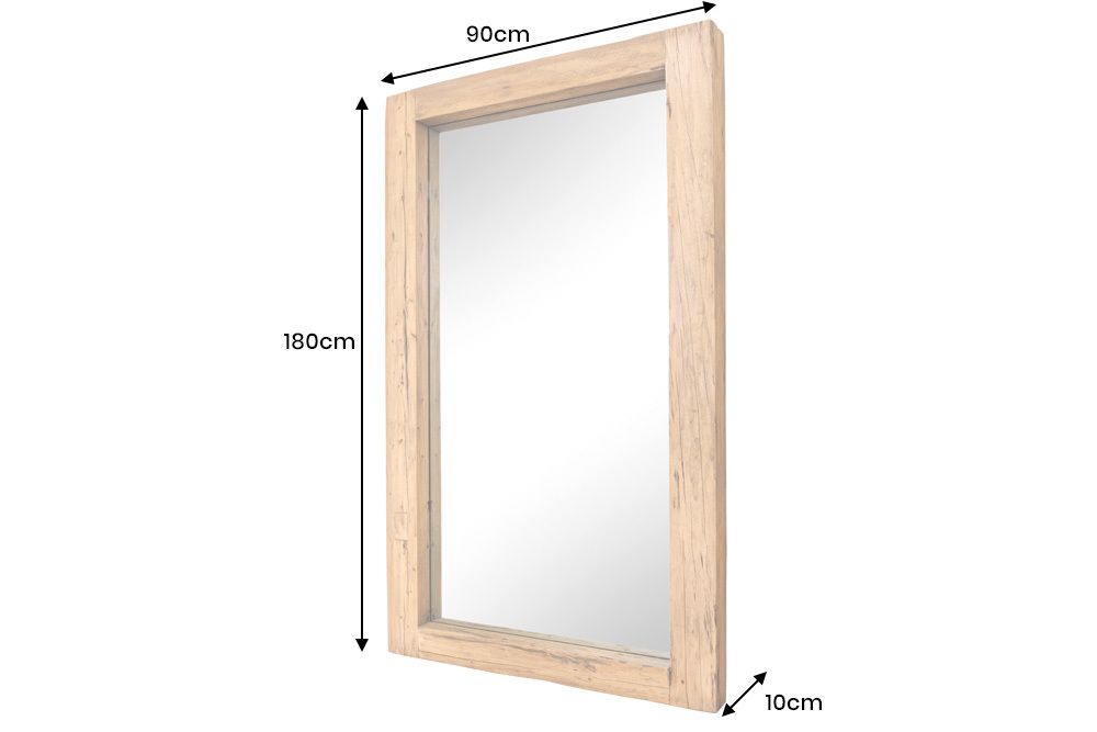 Massiver Spiegel JAVA 180cm natur recyceltes Teakholz hängend oder stehend