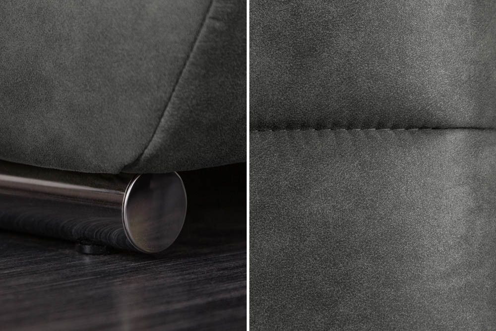 Big Sofa ELEGANCIA 285cm grau Microfaser XXL Couch inkl. Kissen Federkern