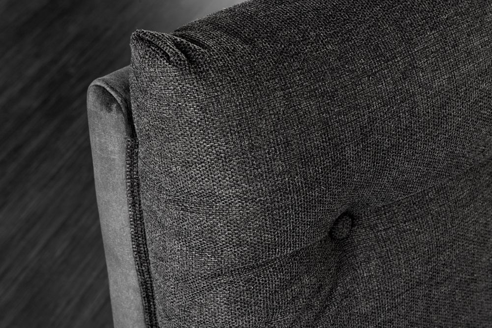 Moderne Sitzbank BIG GEORGE 160cm anthrazit Samt Strukturstoff Taschenfederkern schwarz
