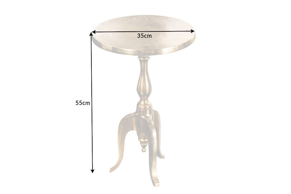Barock Beistelltisch SAVOY 55cm gold Metall Dreibein rund Vintage