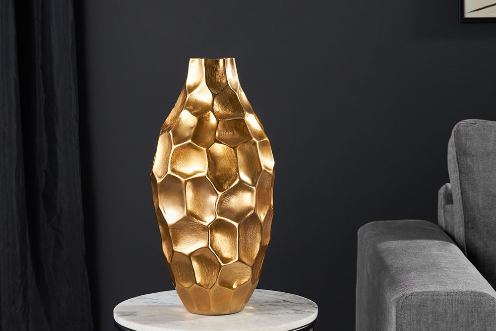 Elegante Vase ORGANIC ORIENT 45cm gold Hammerschlag Design
