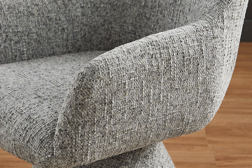 Drehbarer Stuhl AMBIENTO grau Chenille 180° mit Auto-Return Polsterstuhl