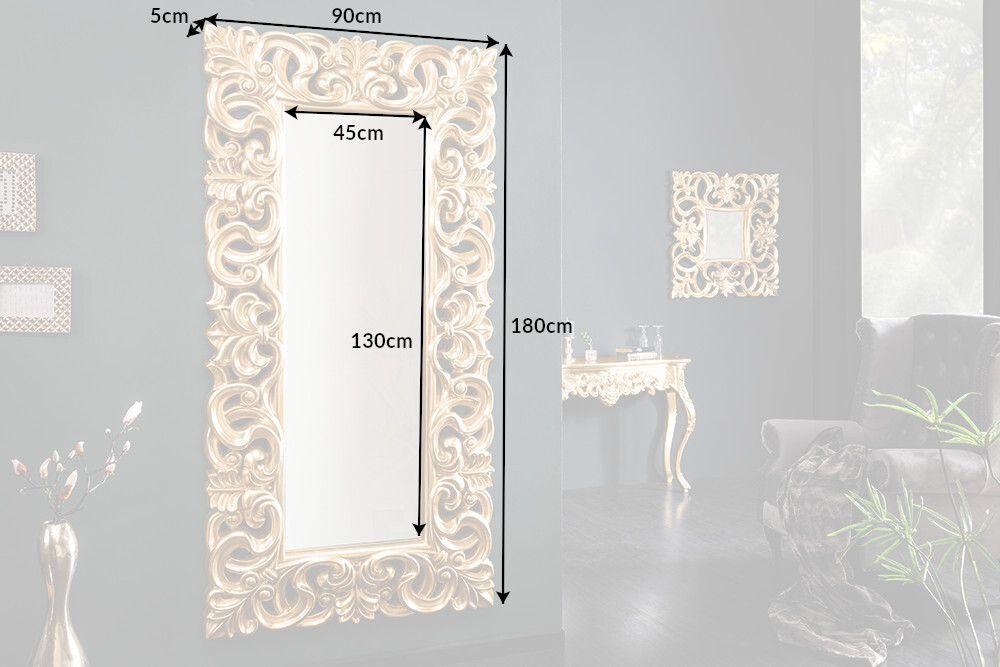 Eleganter Wandspiegel VENICE 180x90cm gold antik Barockstil