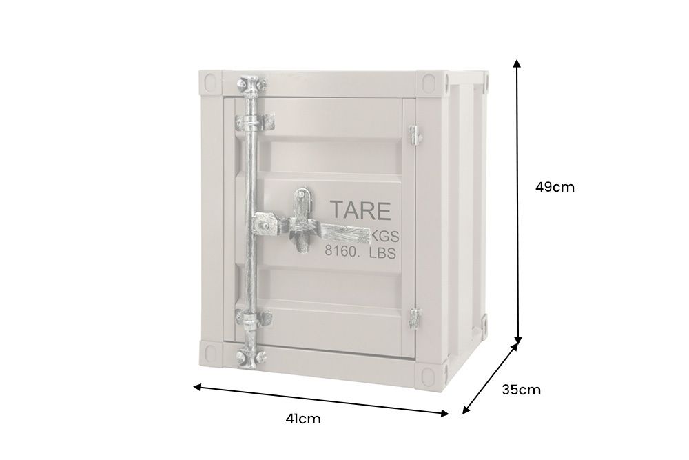 Container-Schrank GLOBETROTTER 50cm greige Metall Nachttisch Beistellschrank