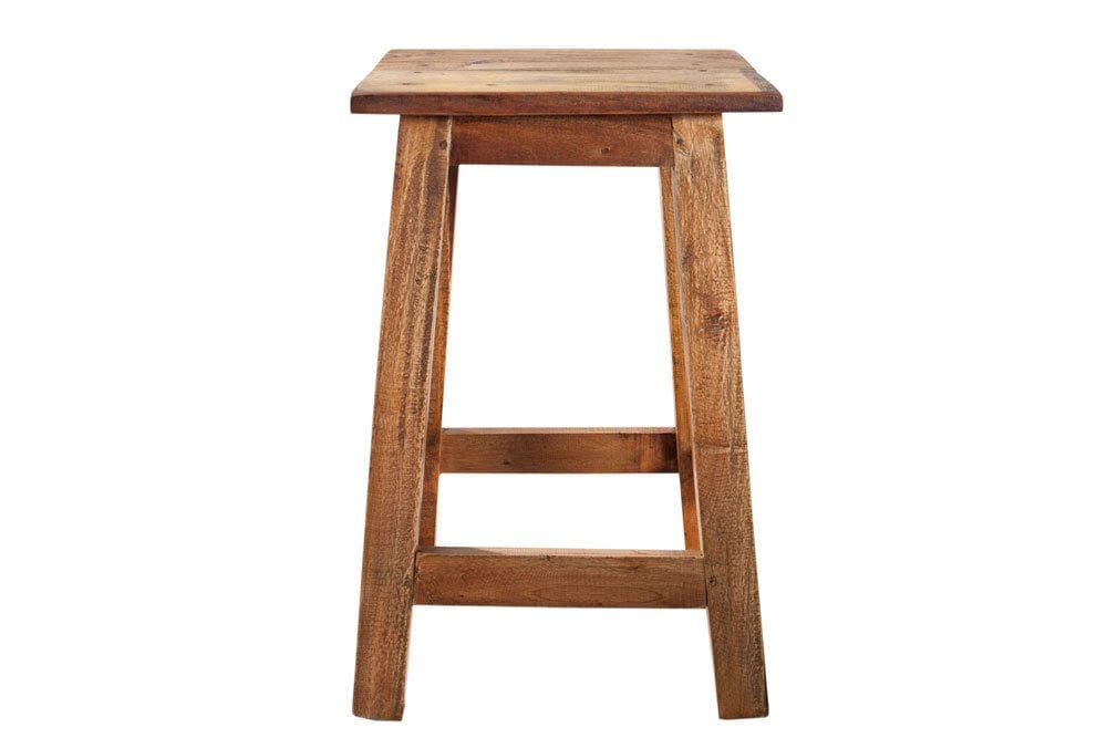 Massivholz Hocker JAKARTA 50cm recycelt Beistelltisch Sitzhocker