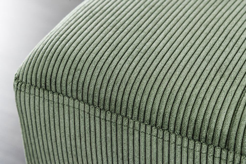 Design Sitzbank BOUTIQUE 100cm grün Cord schwarze Metallbeine