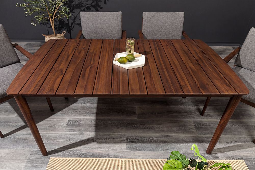 Wetterfester Gartentisch KOPENHAGEN 160cm braun Akazie honey finish Massivholz Outdoor