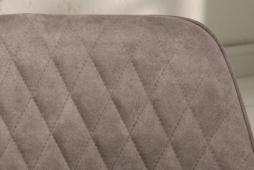 Retro Stuhl PALERMO taupe mit Armlehne und Ziersteppung