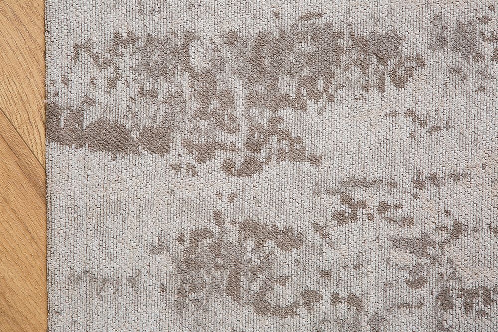 Vintage Baumwoll-Teppich MODERN ART 240x160cm beige grau verwaschen Used Look
