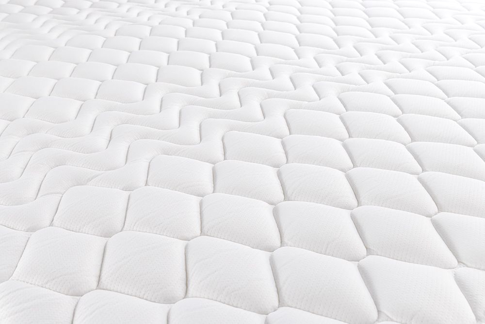 Modernes Boxbett ART DECO 180x200cm greige Bouclé mit Stauraum Matratze und Topper