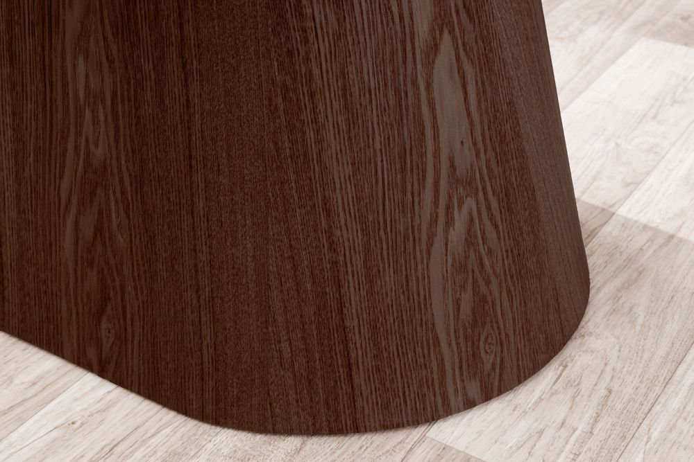 Design Esstisch UNIQUE 200cm weiß Walnuss Keramik Marmor Säulenfuß