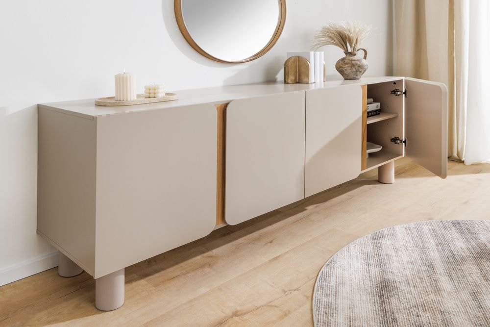 Sideboard COSMO 180cm kaschmir beige Eiche Soft Close Stauraum