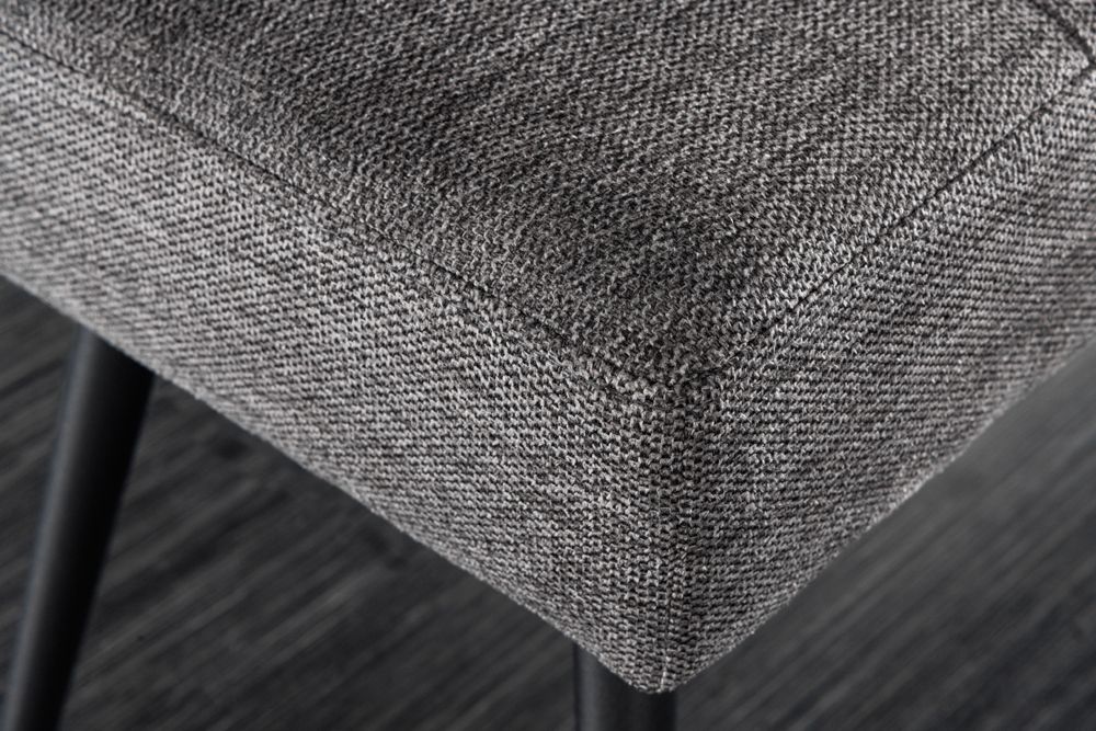 Design Sitzbank BOUTIQUE 100cm grau Strukturstoff Metallbeine schwarz