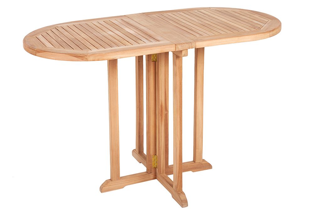 Massiver Balkontisch EMPIRE TEAK 120cm natur Teakholz klappbar Gartentisch Outdoor