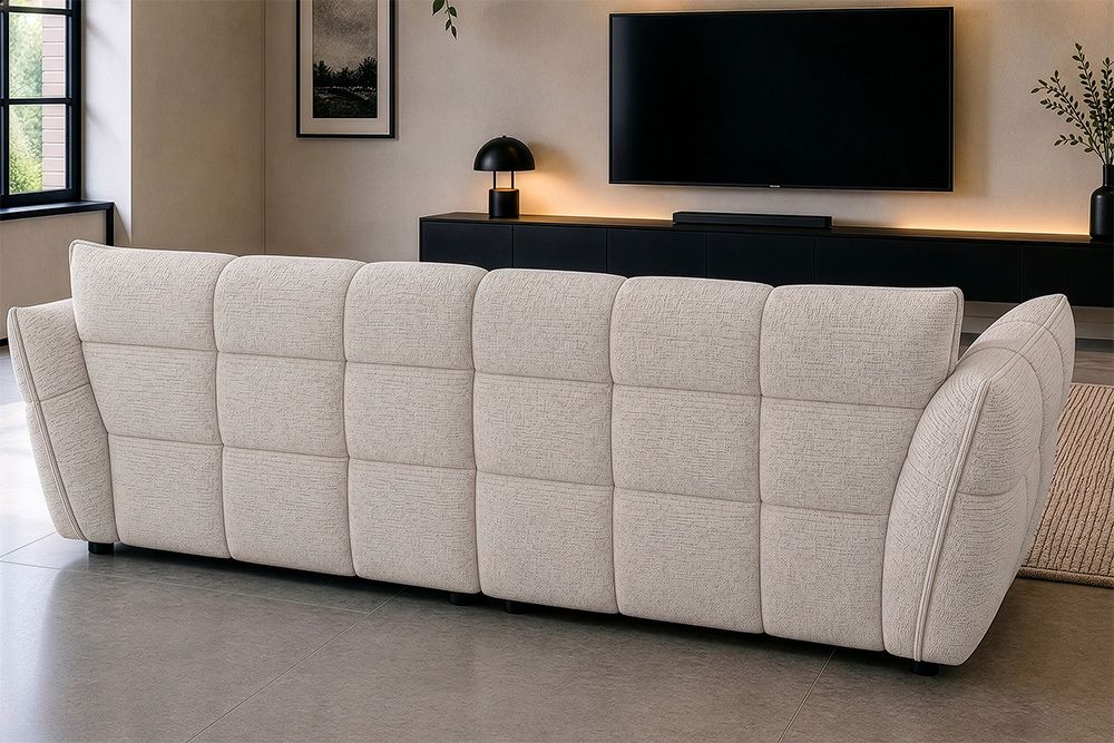 XXL Sofa CLOUD 260cm beige Bouclé Tweed Soft Bigsofa Federkern inkl. Kissen