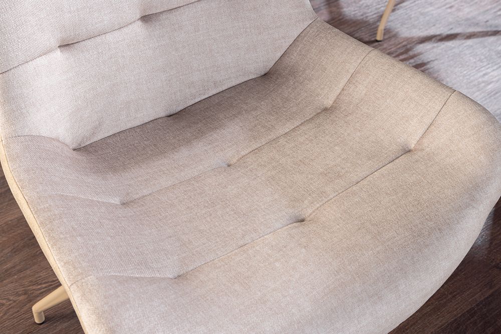 Design Stuhl DIVANI champagner beige Samt Metallgestell