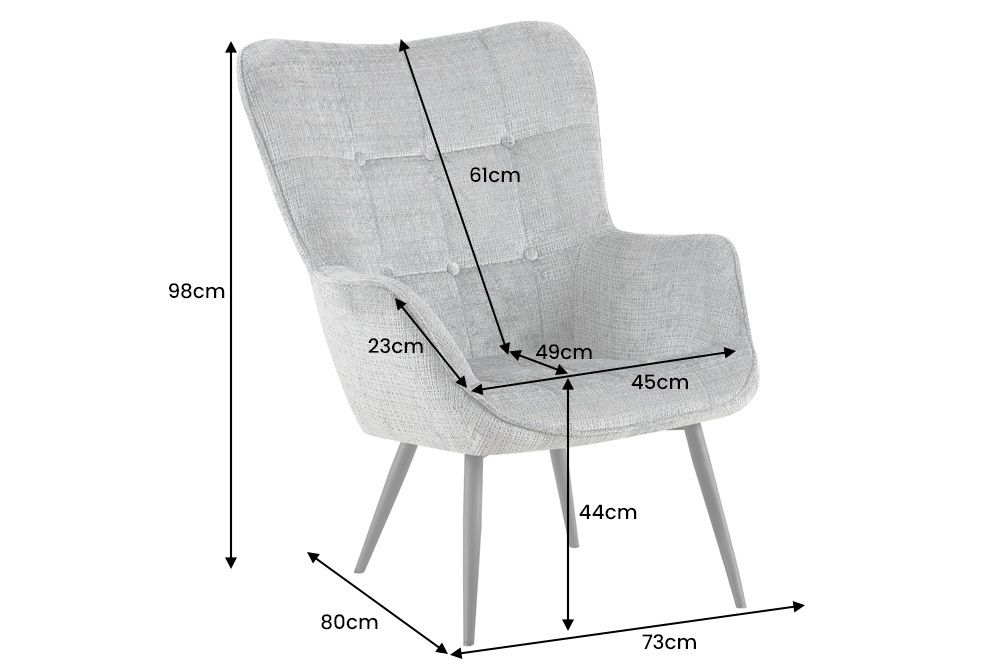 Design Sessel SCANDINAVIA rost braun Chenille Cremona schwarz Metall mit Armlehne