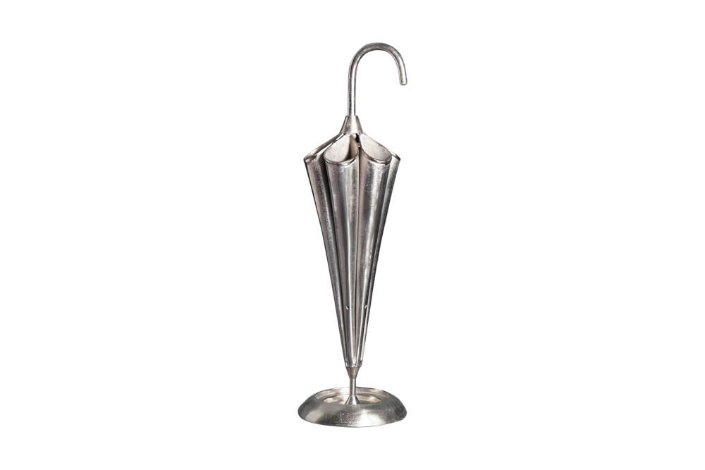 Eleganter Schirmständer UMBRELLA 91cm silber Aluminium für 6 Schirme