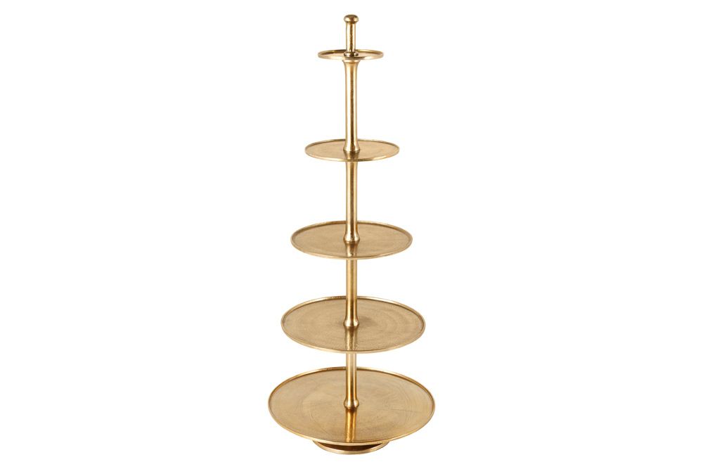 Design XXL Etagere ABSTRACT 150cm gold Metall mit fünf Etagen handmade