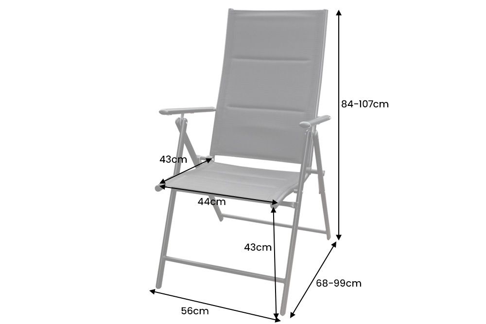 Outdoor Gartenstuhl COMFORT LINE anthrazit zusammenklappbar wetterfest Hochlehner