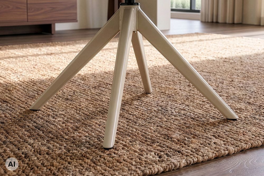 Drehbarer Stuhl LUGANO beige Bouclé Tweed Soft Federkern mit Armlehne bis 150 kg belastbar
