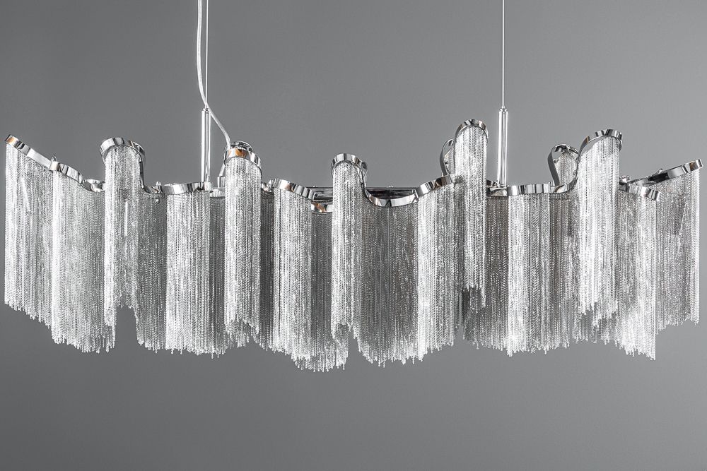 Extravagante Hängeleuchte ROYAL 120cm silber Hängelampe